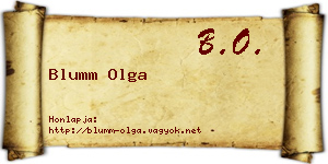 Blumm Olga névjegykártya